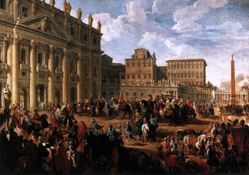 Charles de Bourbon besuchend die Basilika Saint-Pierre - Giovanni Paolo Panini