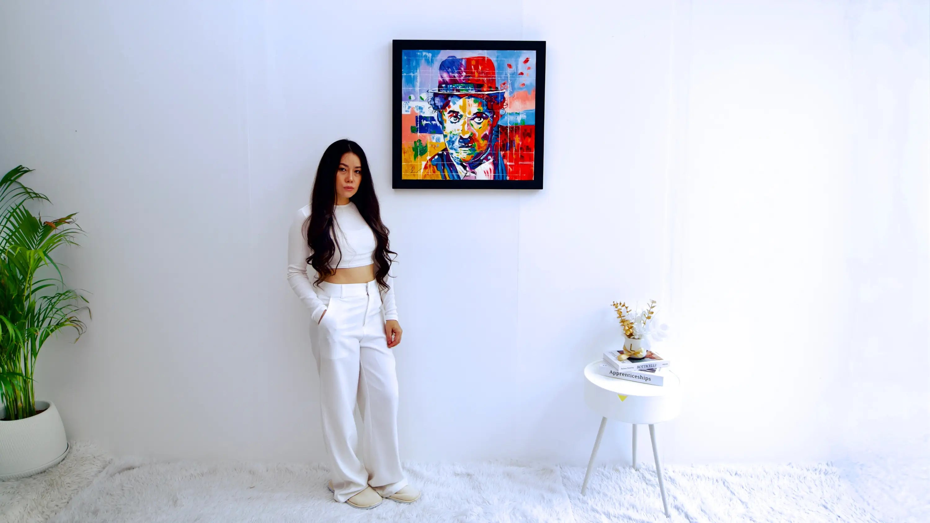 Charlie Chaplin Pop Art - Thanchanok | 55 x 55 cm Reproductions de tableaux à la peinture à l’huile