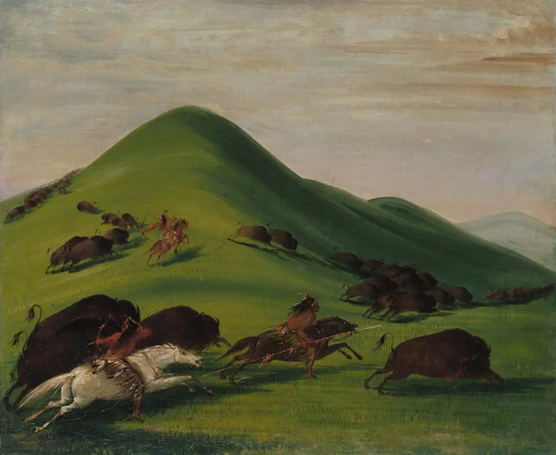 Büffeljagd auf der Prairie Bluffs - George Catlin