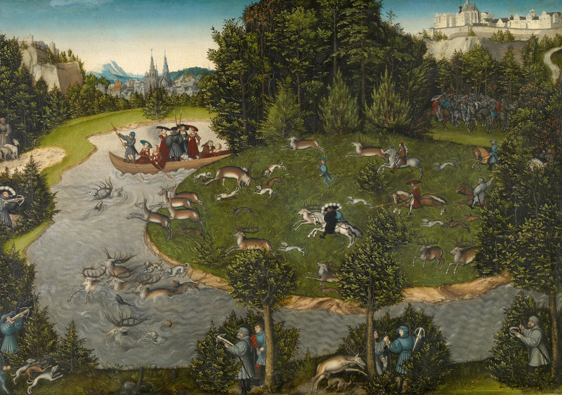 Hirschjagd des Kurfürsten Friedrich des Weisen - Lucas Cranach der Ältere