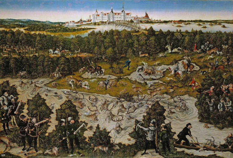 Jagd auf das Schloss Torgau zu Ehren von Ferdinand I. - Lucas Cranach der Ältere
