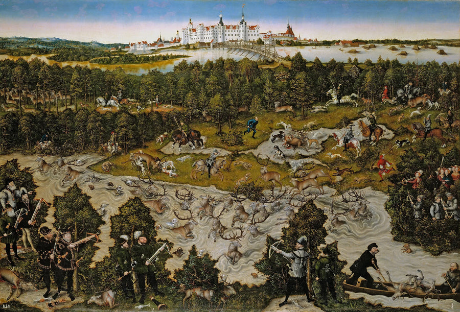 Jagd auf das Schloss Torgau zu Ehren von Ferdinand I. - Lucas Cranach der Ältere
