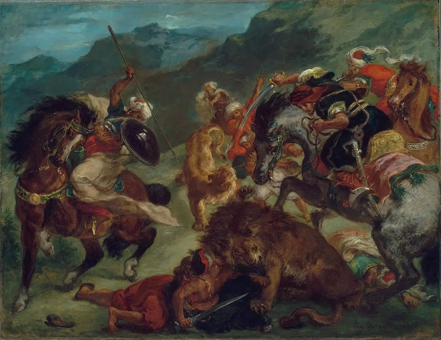 Löwenjagd - Eugène Delacroix