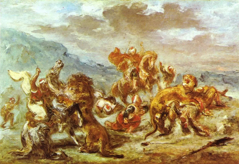 Löwenjagd - Eugène Delacroix