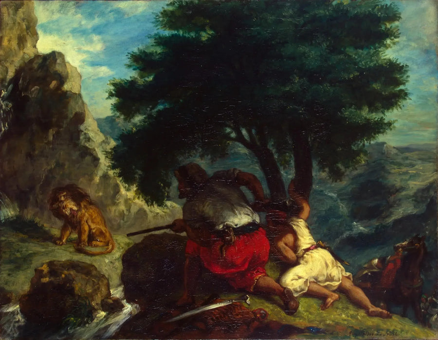 Löwenjagd in Marokko - Eugène Delacroix