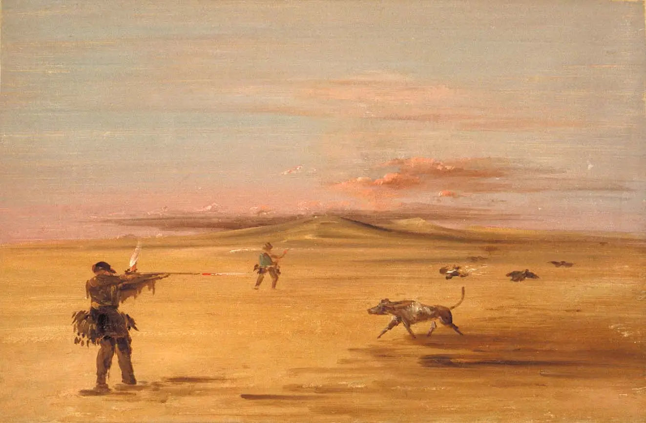 Chasse au tétras dans les prairies du Missouri - George Catlin image 1 tableau peint à l’huile sur toile