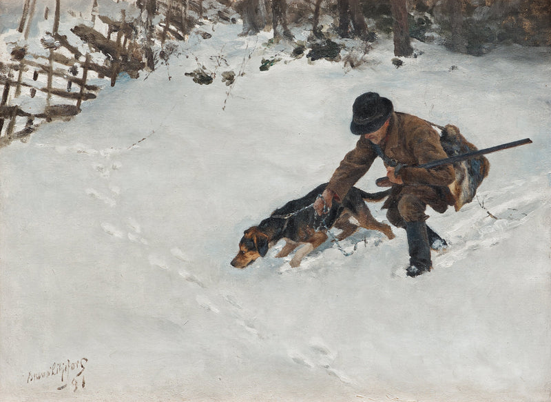 Jäger mit Hund - Bruno Liljefors