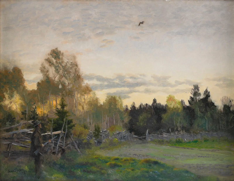 Jäger in einer Herbstlandschaft - Bruno Liljefors