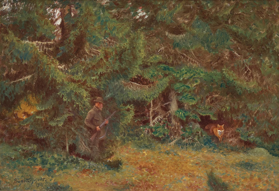 Jäger und Fuchs – Bruno Liljefors