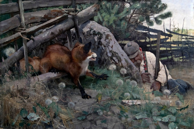 Jäger und Fuchs – Bruno Liljefors