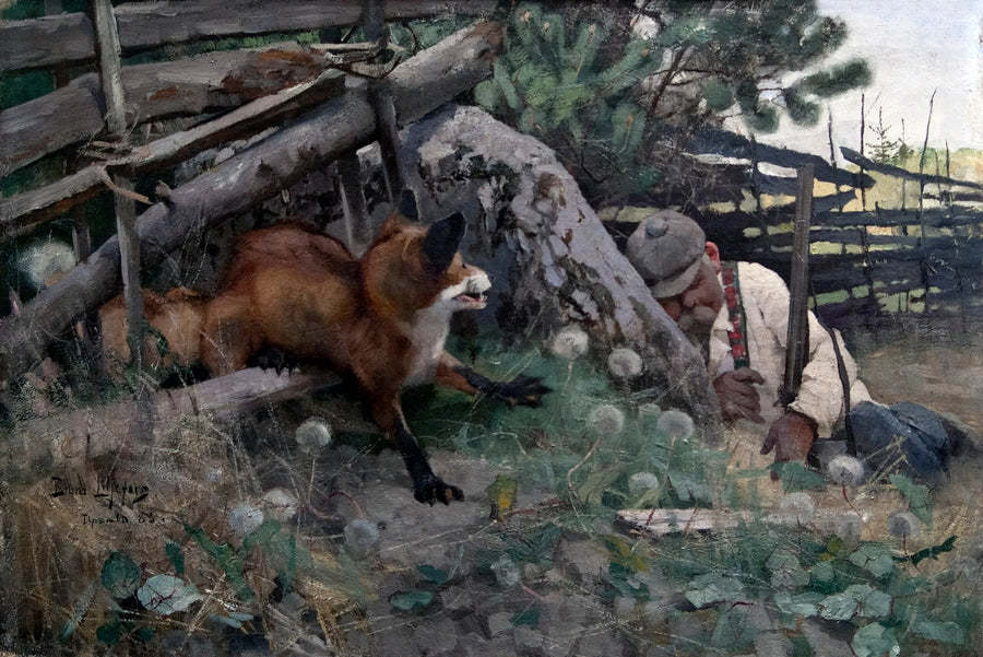 Jäger und Fuchs – Bruno Liljefors
