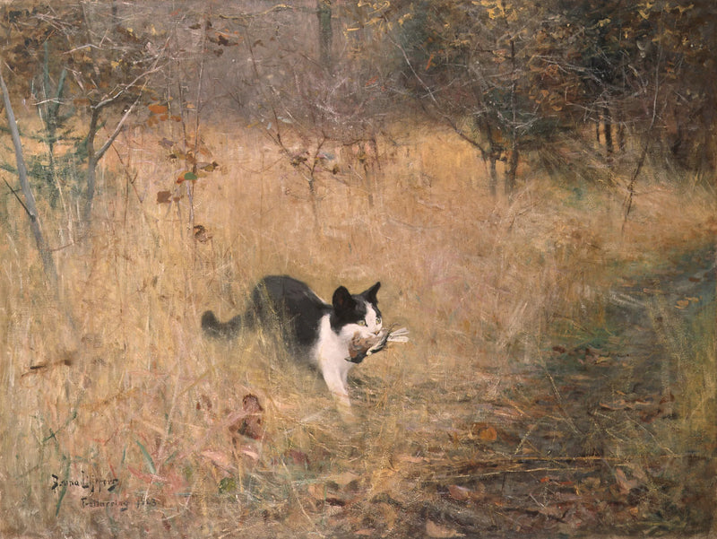 Katze jagt Vögel - Bruno Liljefors