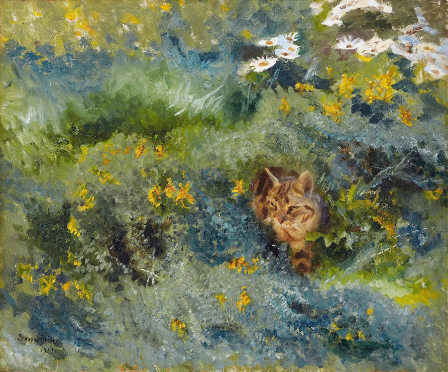 Katze auf einer blühenden Sommerwiese - Bruno Liljefors