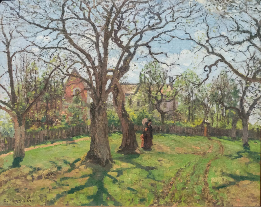 Kastanienbäume in Louveciennes im Frühling - Camille Pissarro