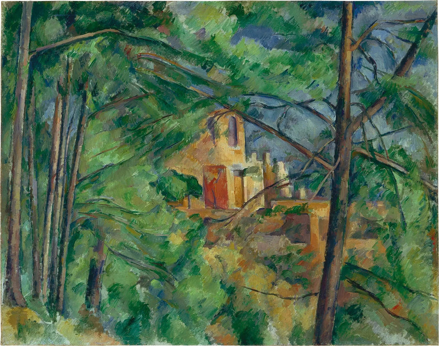Schwarzes Schloss hinter den Bäumen - Paul Cézanne