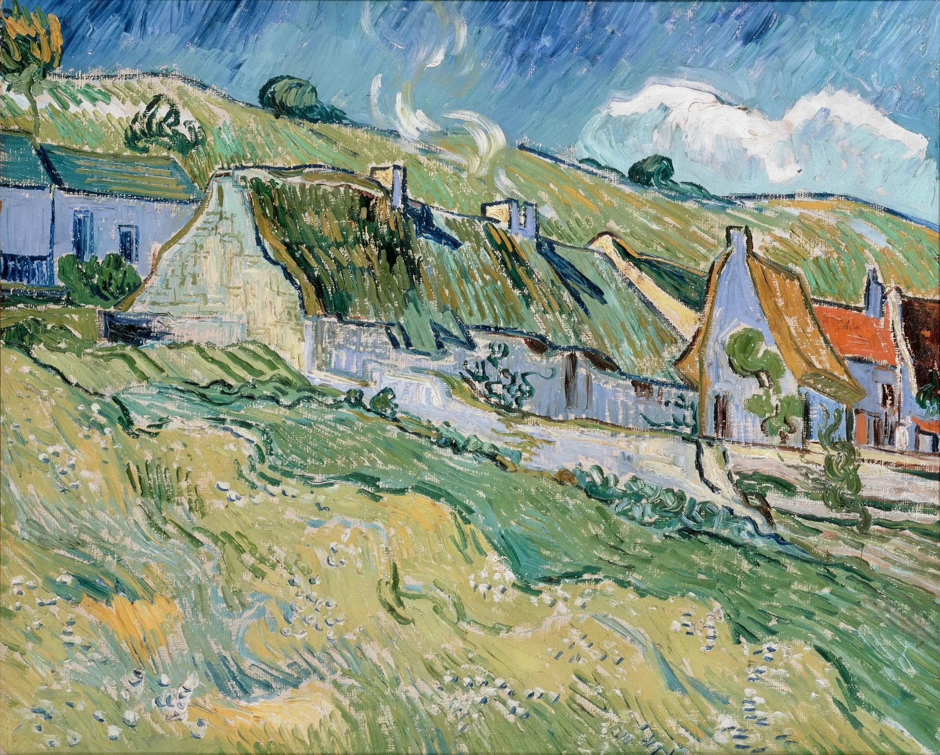 Chaumières à Auvers-sur-Oise - Vincent van Gogh image 1 reproduction de peinture à l’huile