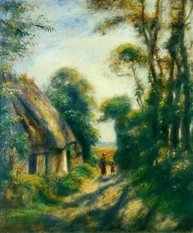 Reetgedeckte Häuser in Berneval - Pierre-Auguste Renoir