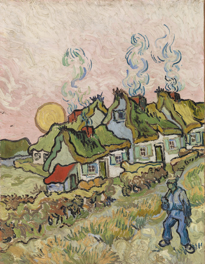 Reetdachhäuser in der Sonne - Vincent van Gogh