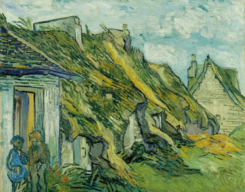 Reetgedeckte Sandsteinhäuser in Chaponval - Vincent van Gogh