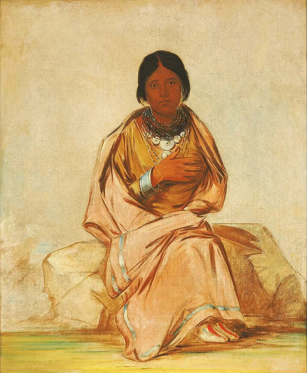 Chee-a-ex-e-co, Fille du Cerf sans Cœur - George Catlin image 1 reproduction d’œuvre d’art à l’huile