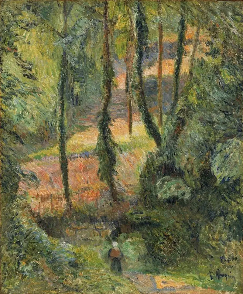 Hohlweg in einem bewaldeten Hang - Paul Gauguin