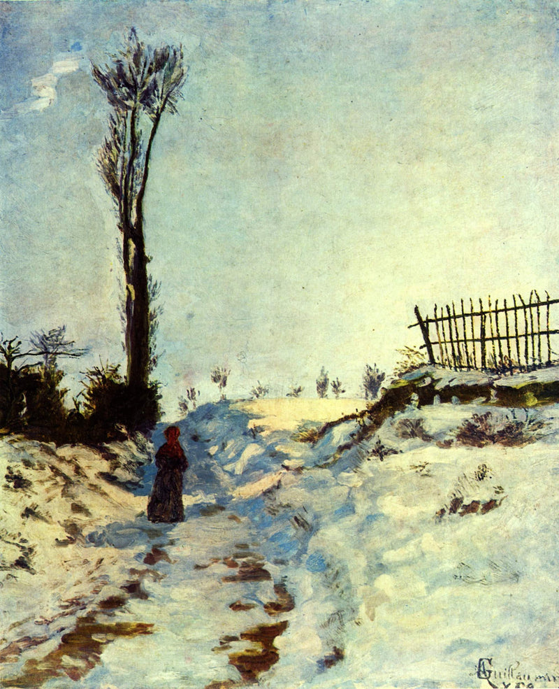 Weg im Hohlweg, Schneeeffekt - Armand Guillaumin