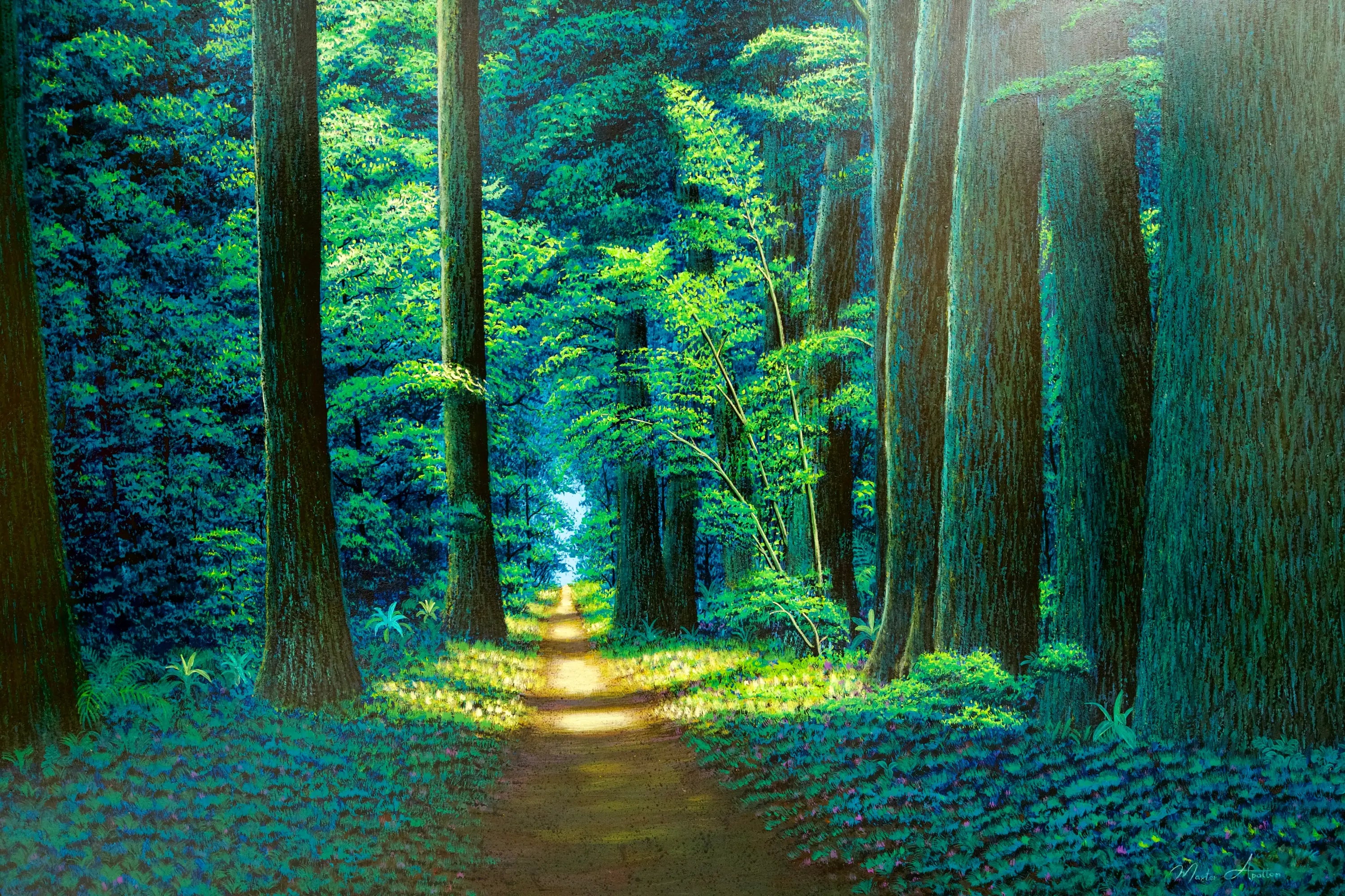 Chemin dans la Forêt Verte | 130 x 190 cm Reproductions de tableaux à la peinture à l’huile