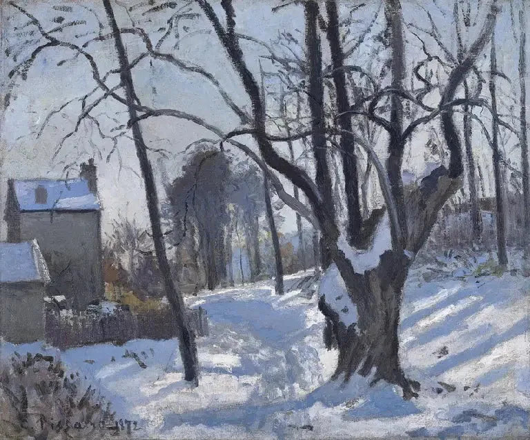Weg der Vertiefungen, Louveciennes, Schnee - Camille Pissarro