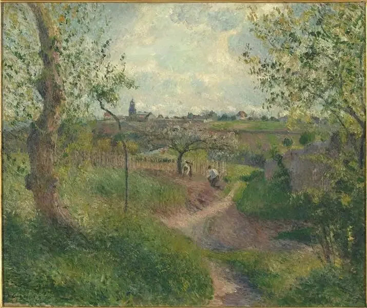aufsteigender Weg durch Felder. Côte des Groouettes. Pontoise - Camille Pissarro