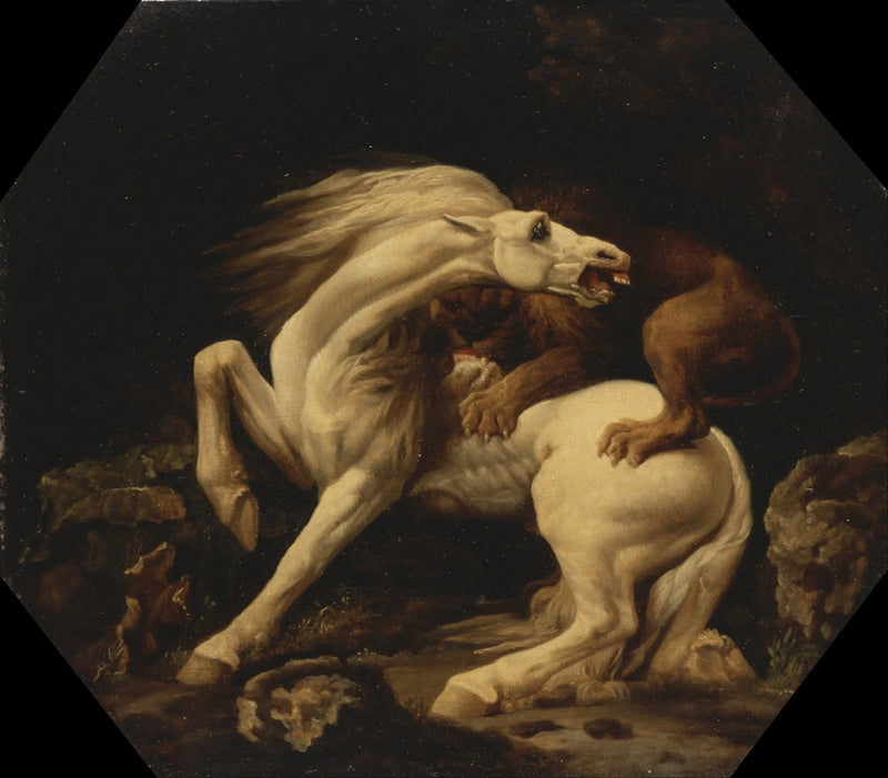 Pferd angegriffen von einem Löwen (Episode C) - George Stubbs