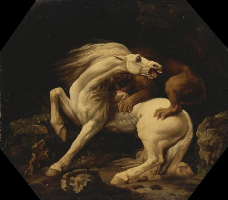 Pferd angegriffen von einem Löwen (Episode C) - George Stubbs