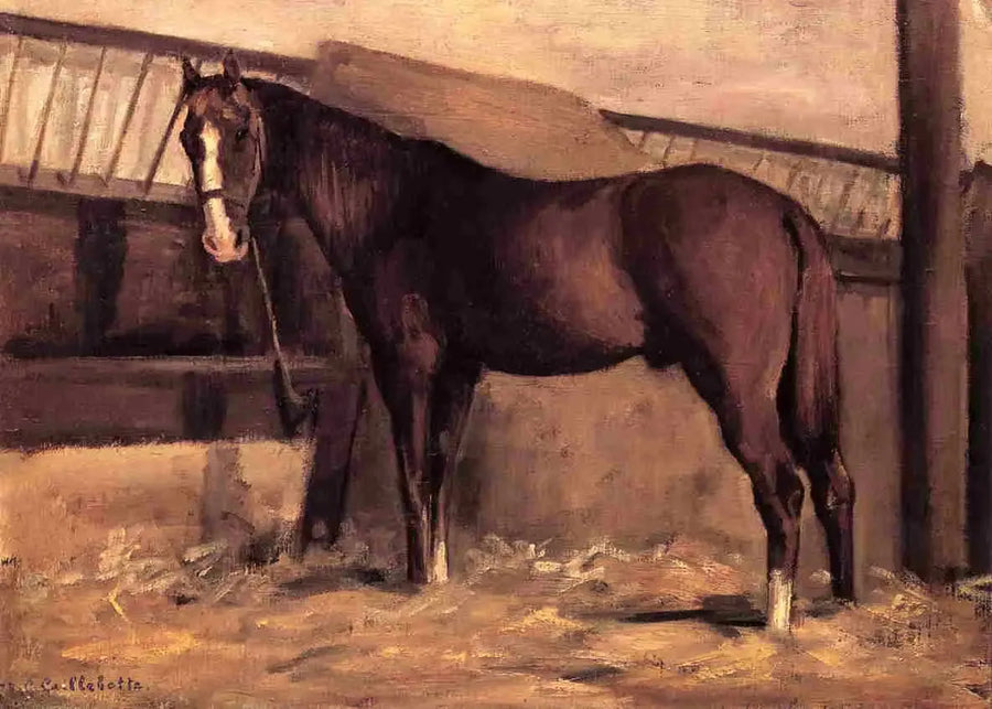 Brauner Fuchs im Stall - Gustave Caillebotte