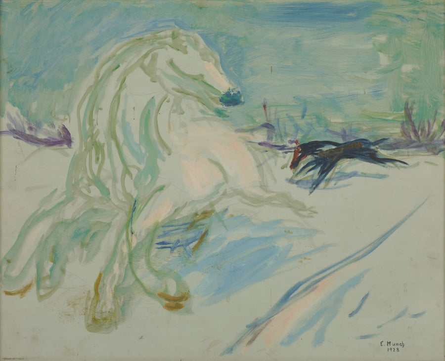Weißes Pferd im Galopp - Edvard Munch