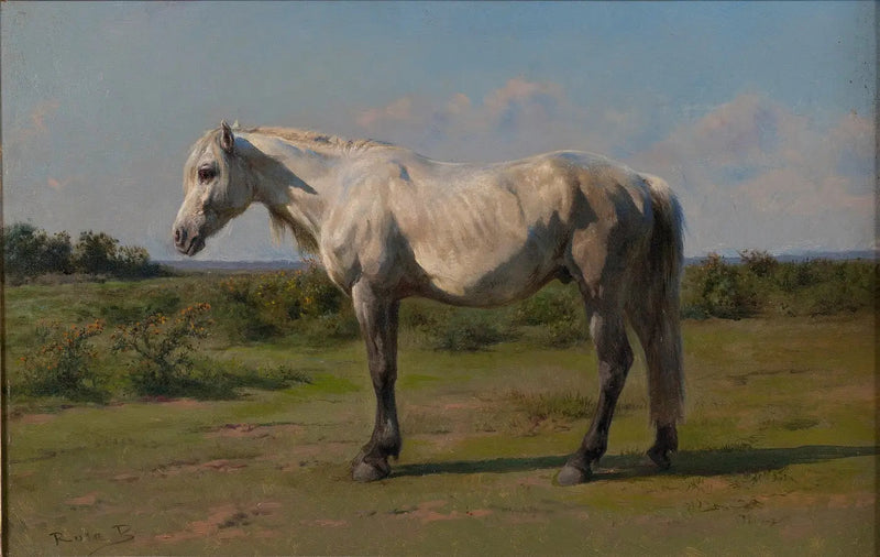 Weißes Pferd im Feld - Rosa Bonheur
