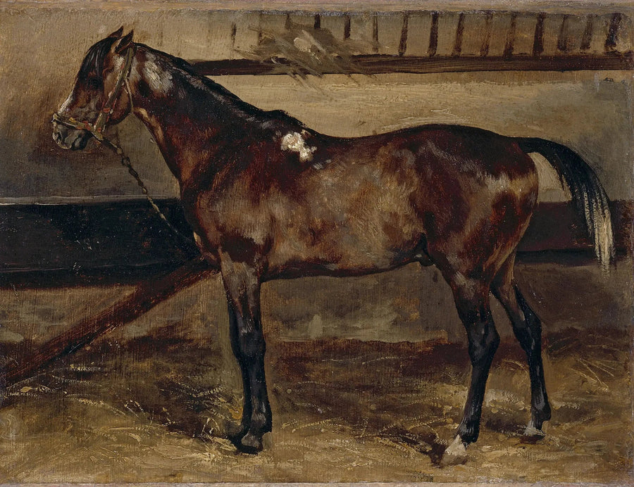 Braunes Pferd im Stall - Théodore Géricault