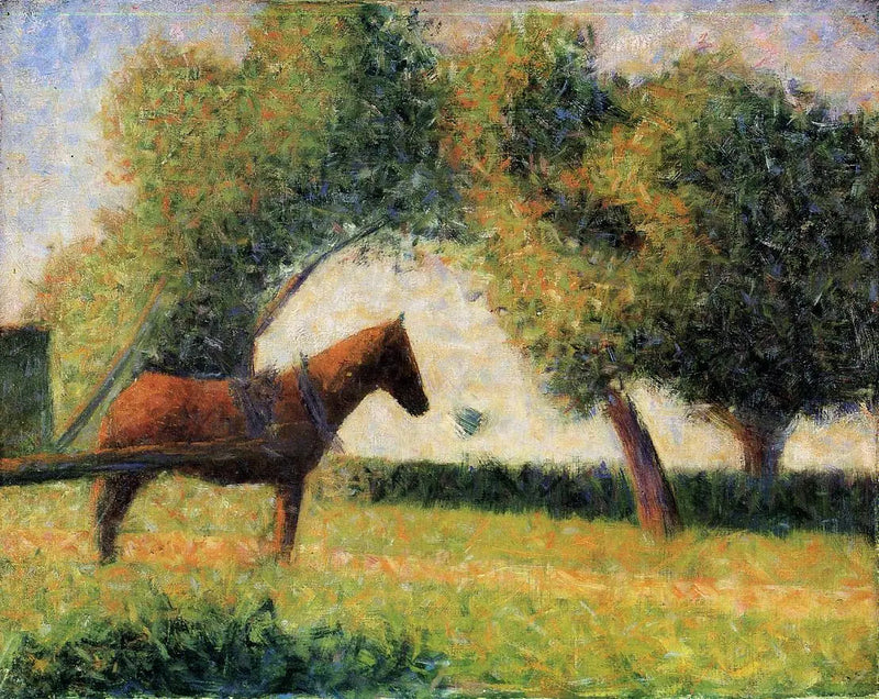 Pferd auf einem Feld - Georges Seurat