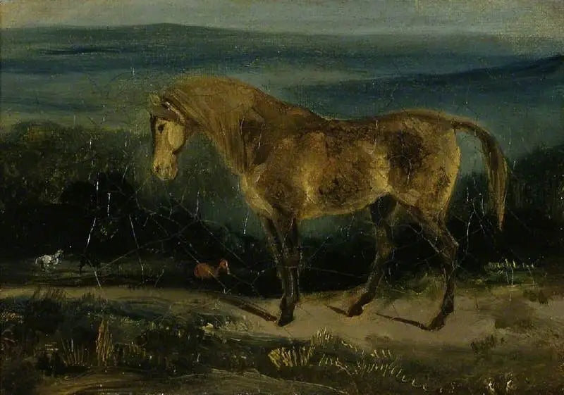 Pferd in einer Landschaft - Eugène Delacroix