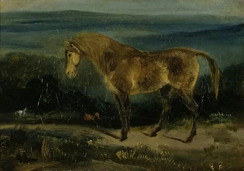 Pferd in einer Landschaft - Eugène Delacroix