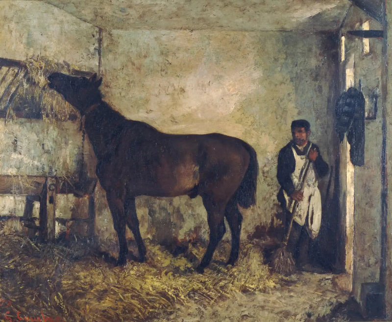 Pferd in einem Stall - Gustave Courbet