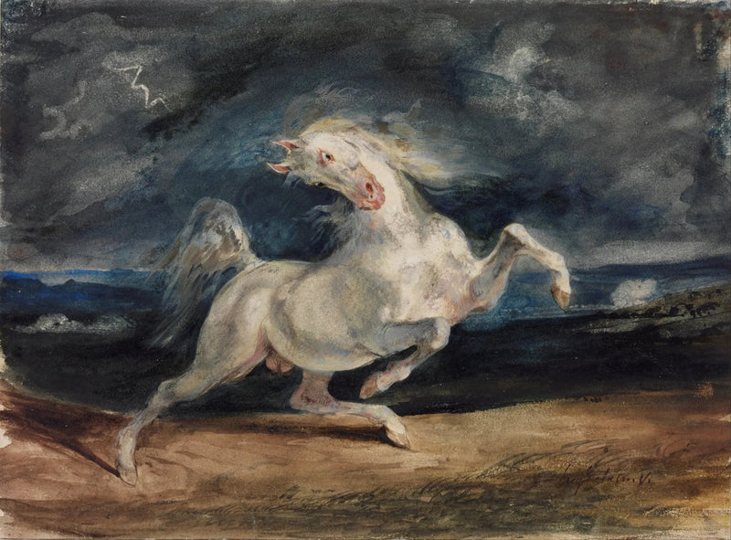 Vom Gewitter erschrecktes Pferd - Eugène Delacroix