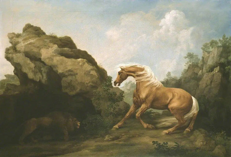 Pferd erschrocken vor einem Löwen - George Stubbs