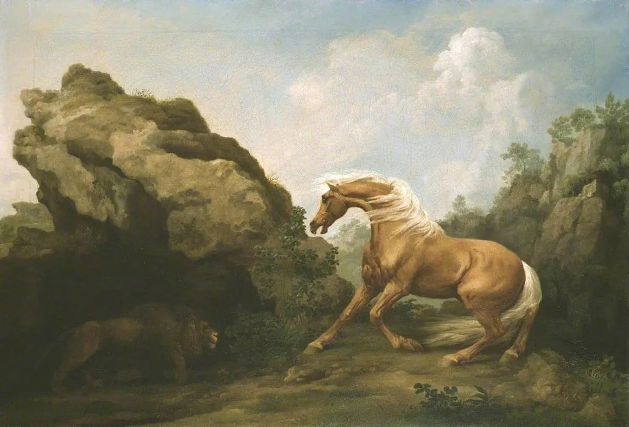 Pferd erschrocken vor einem Löwen - George Stubbs