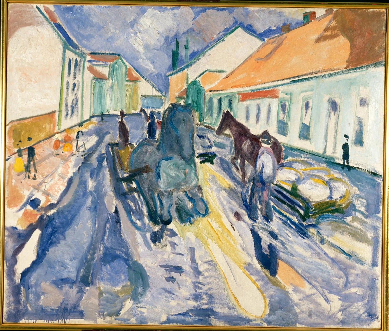 Cheval emballé dans une rue - Edvard Munch image 1 reproduction d’œuvre d’art à l’huile