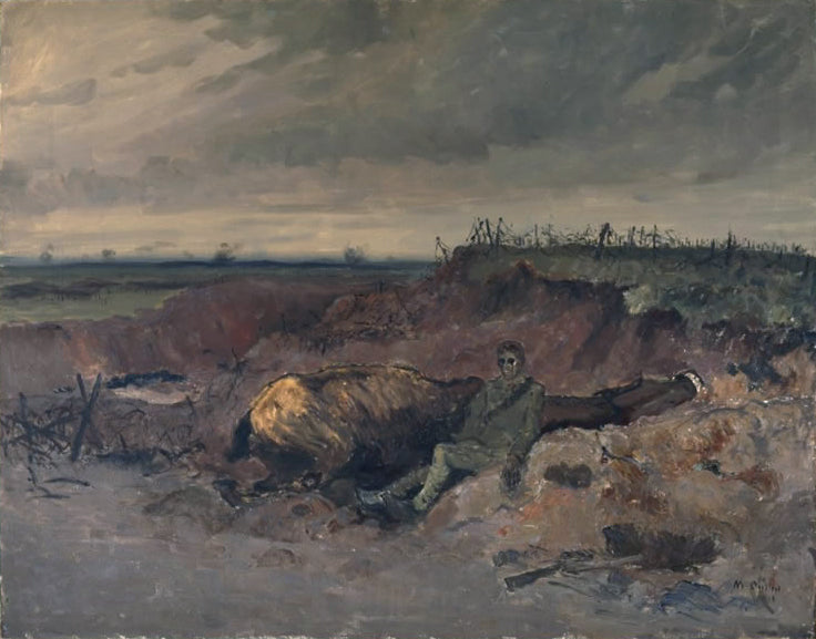 Totes Pferd und Reiter im Schützengraben – Maurice Galbraith Cullen
