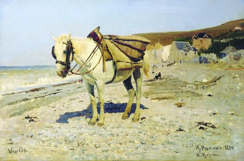 Pferd für das Sammeln von Kieselsteinen in Veules-les-Roses - Ilya Repin