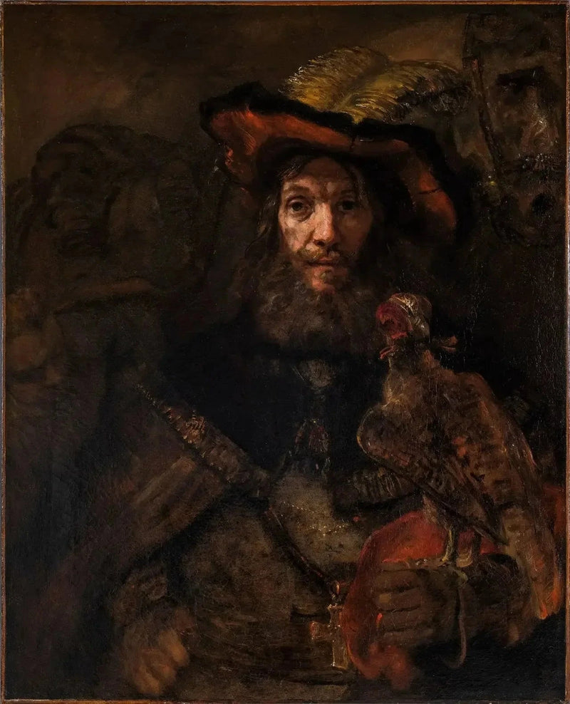 Der Mann mit dem Falken (vielleicht Saint Bavon) - Rembrandt