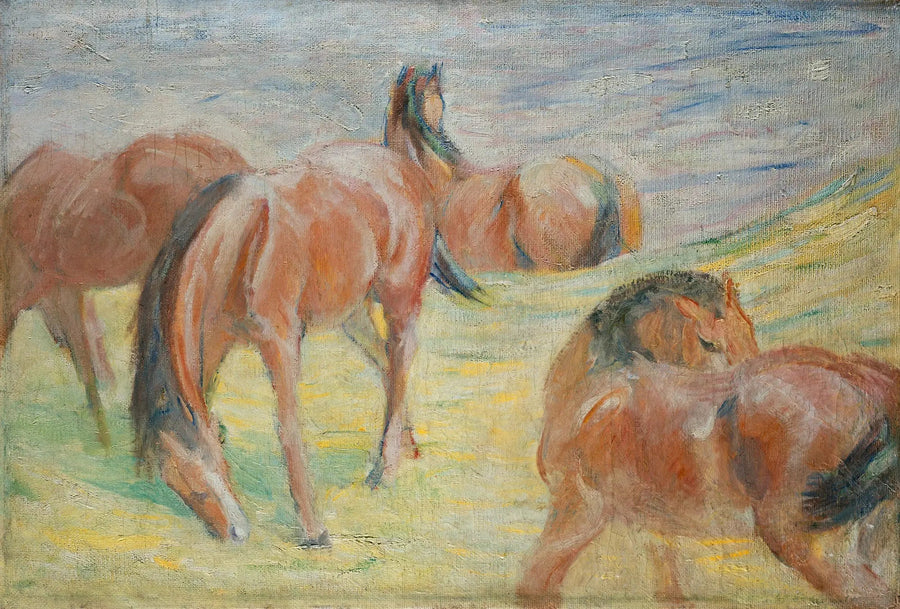 Pferde auf der Weide I - Franz Marc