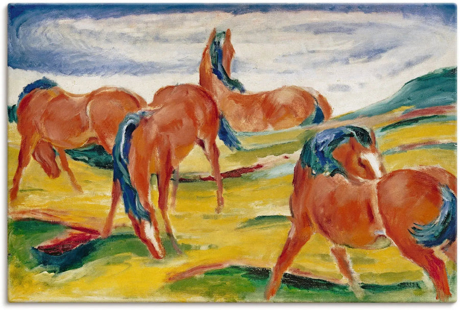 Pferde auf der Weide III - Franz Marc