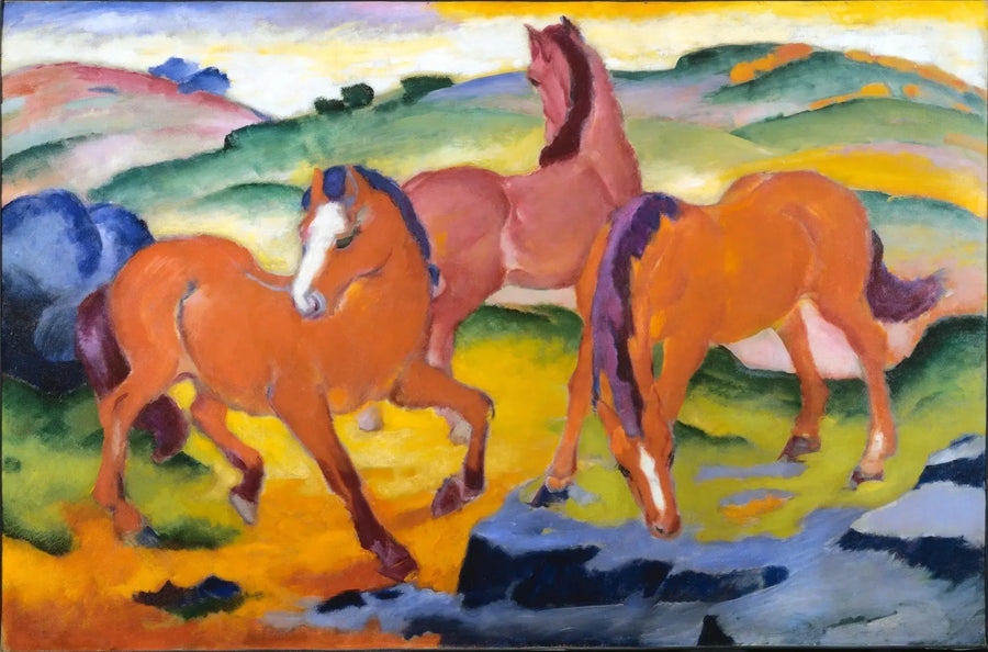 Pferde auf der Weide IV - Franz Marc