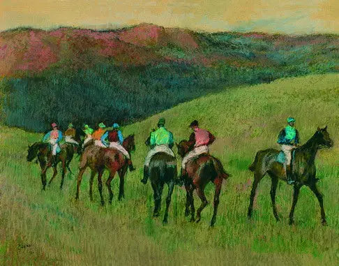 Rennpferde in einer Landschaft - Edgar Degas